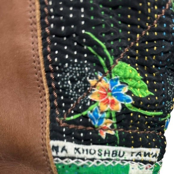 Terra Plana Leather Fabric Calf Boots Boho - Picture 5 of 10